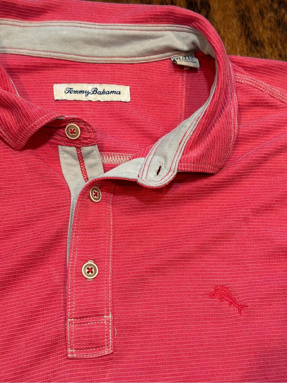 Tommy Bahama  Mens XXL Coral Polo Short Sleeve with Coral Marlin Logo Class - Picture 5 of 11